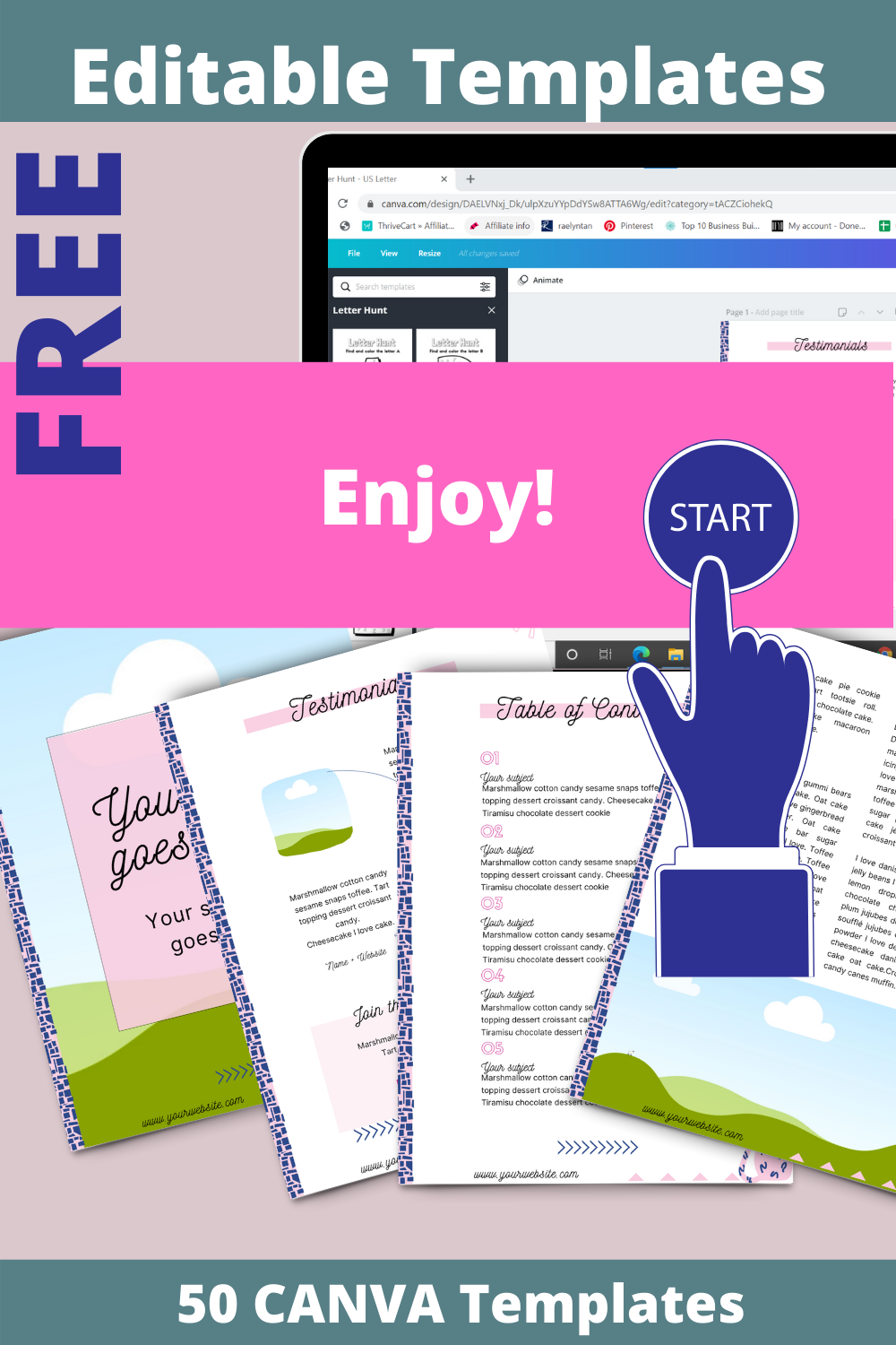 Free Canva Ebook templates - Sprankel Online