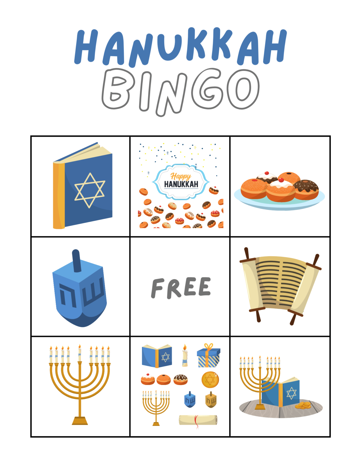 Hanukkah Bingo Printable Free